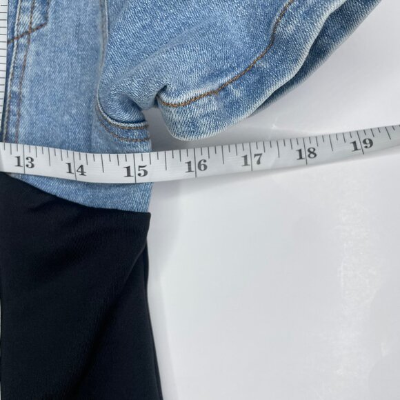 Fancy Dream Women's Cotton Denim Button Down Collared Short Sleeve Mini Dress M - Picture 6 of 10